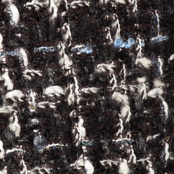 IRO Nalokie Tweed Boucle Wool Blazer Black White Blue Houndstooth Zip Front 12 - Picture 4 of 15